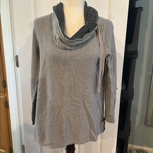 Neon Buddha lt. Charcoal and gray thermal Cowl Neck Sweater small